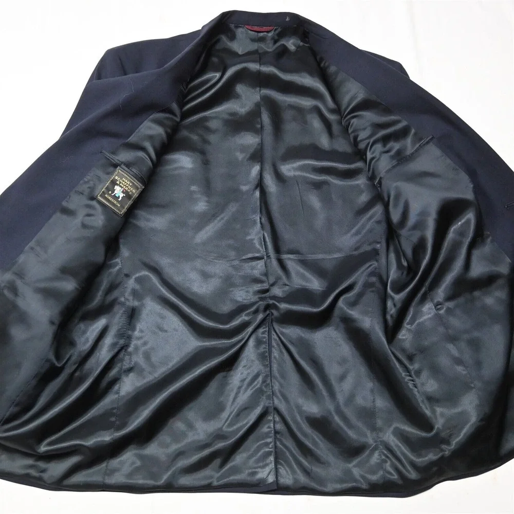 Vtg Hart Schaffner Marx 43R 44R Navy Blue Gold Button Blazer‎ Jacket Sport Coat